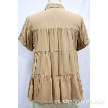 Rayon Challis de la camisa de mujer